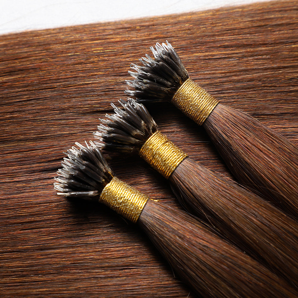 Nano Bead Hair Extensions #4 Chestnut Brown