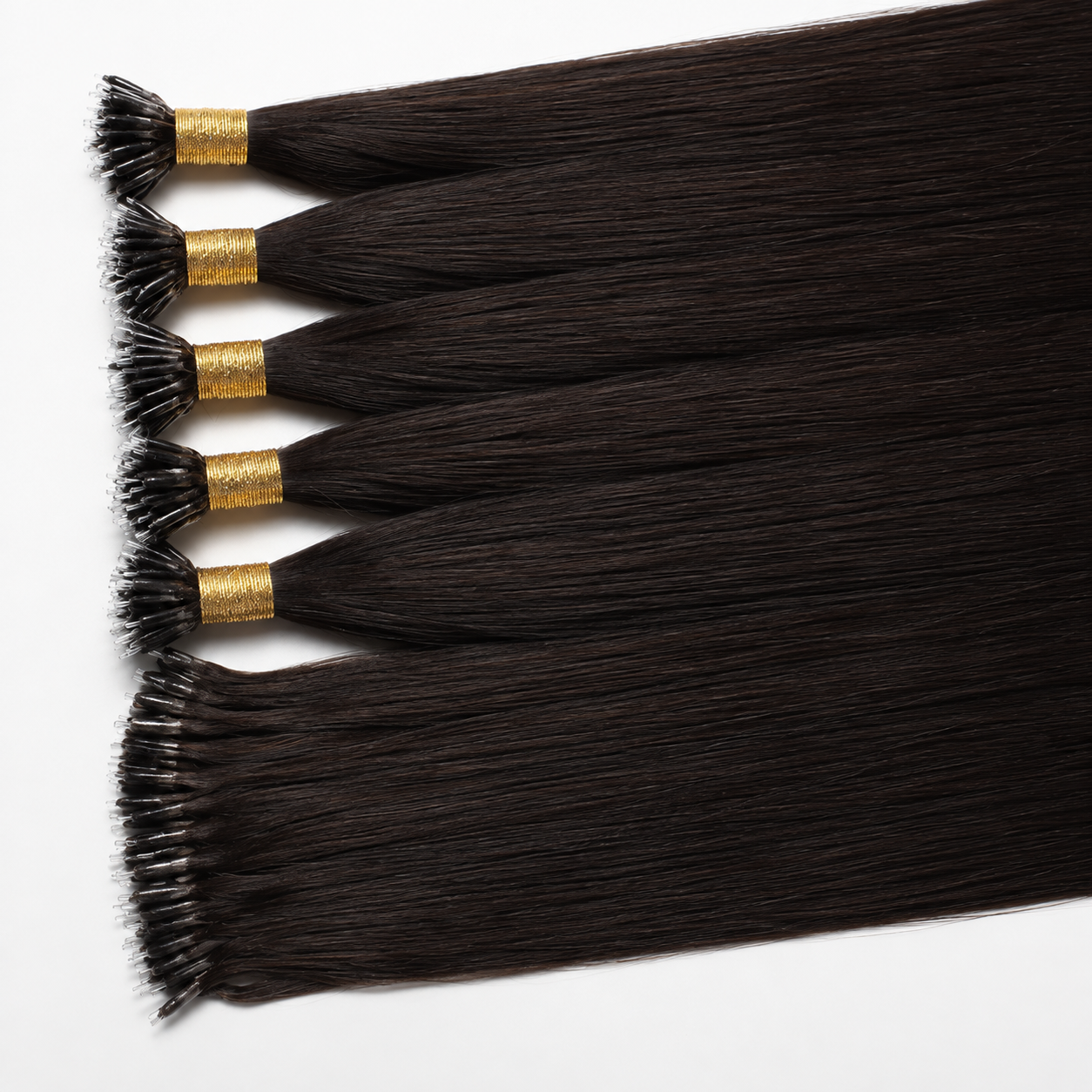Nano Bead Hair Extensions #1A Darkest Brown
